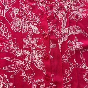 Joan Rivers Pink and White Floral Blouse